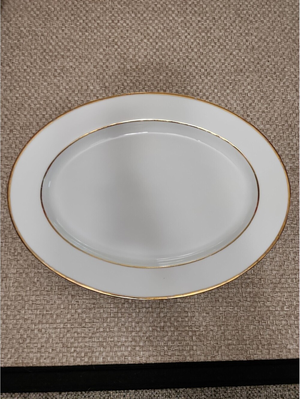 Serving Platter 13.75×10.5 Oval of 10 Strawberry Street China White